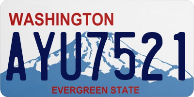 WA license plate AYU7521