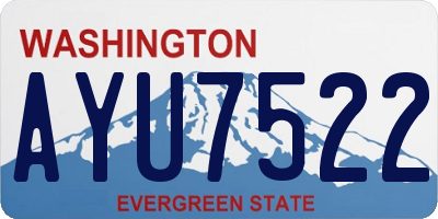 WA license plate AYU7522