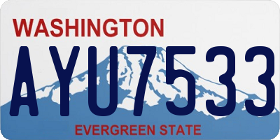 WA license plate AYU7533