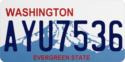 WA license plate AYU7536