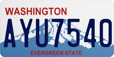 WA license plate AYU7540