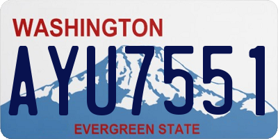WA license plate AYU7551