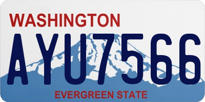 WA license plate AYU7566