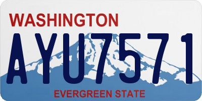 WA license plate AYU7571