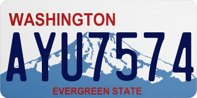 WA license plate AYU7574