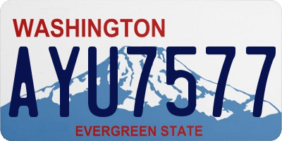 WA license plate AYU7577