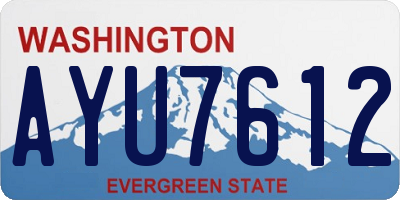 WA license plate AYU7612