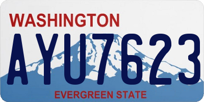 WA license plate AYU7623
