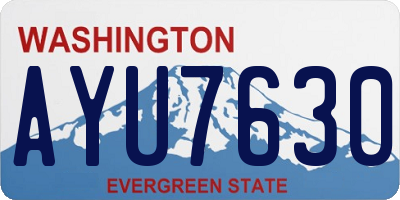 WA license plate AYU7630