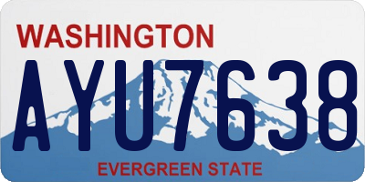 WA license plate AYU7638