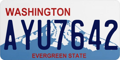 WA license plate AYU7642