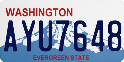 WA license plate AYU7648