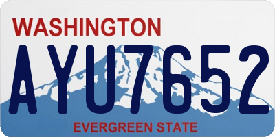 WA license plate AYU7652