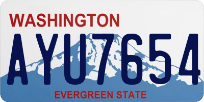 WA license plate AYU7654