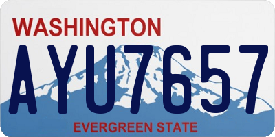 WA license plate AYU7657