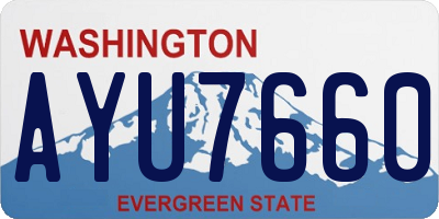 WA license plate AYU7660