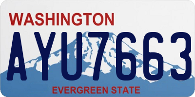 WA license plate AYU7663