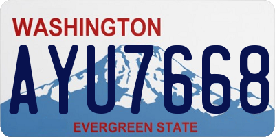 WA license plate AYU7668