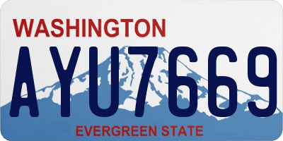 WA license plate AYU7669