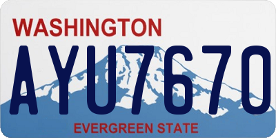WA license plate AYU7670
