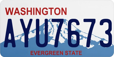 WA license plate AYU7673