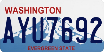 WA license plate AYU7692