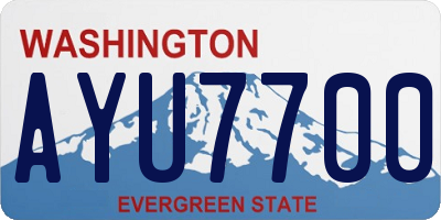 WA license plate AYU7700