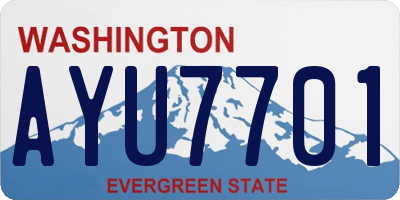 WA license plate AYU7701