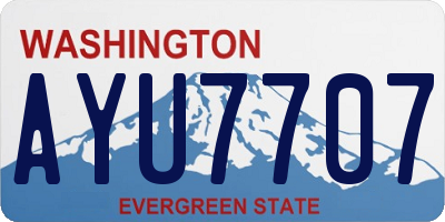 WA license plate AYU7707