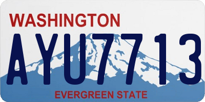 WA license plate AYU7713