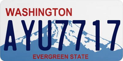 WA license plate AYU7717