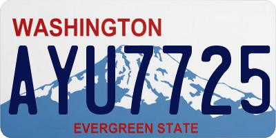 WA license plate AYU7725