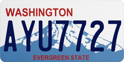 WA license plate AYU7727