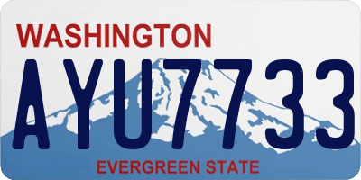 WA license plate AYU7733