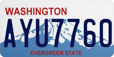 WA license plate AYU7760