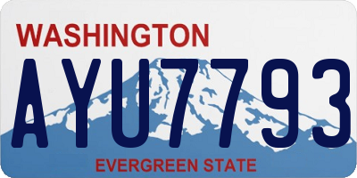 WA license plate AYU7793