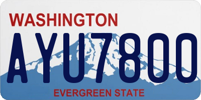 WA license plate AYU7800