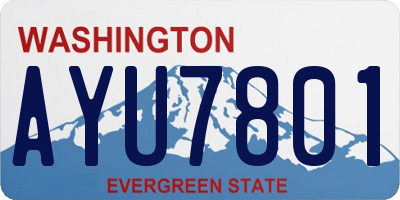 WA license plate AYU7801
