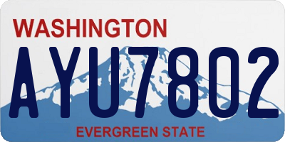WA license plate AYU7802