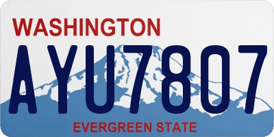 WA license plate AYU7807