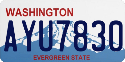 WA license plate AYU7830