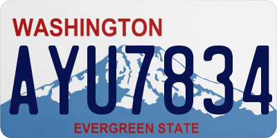 WA license plate AYU7834