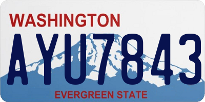 WA license plate AYU7843