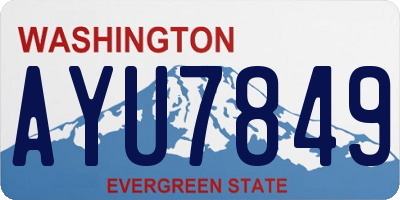 WA license plate AYU7849