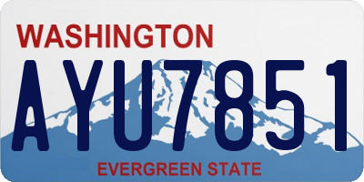 WA license plate AYU7851