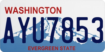 WA license plate AYU7853