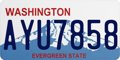 WA license plate AYU7858