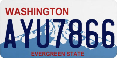 WA license plate AYU7866