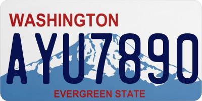 WA license plate AYU7890