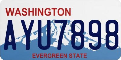 WA license plate AYU7898